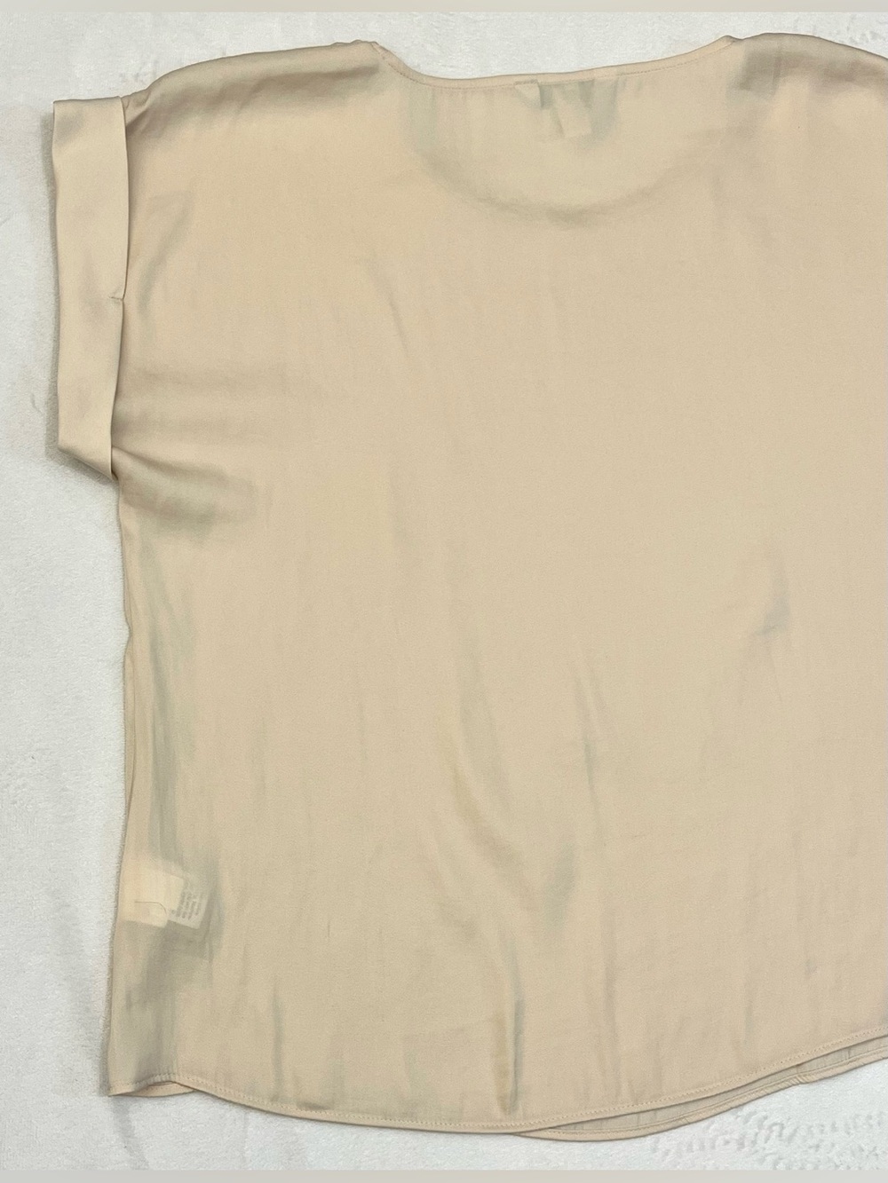 Nine West Short Sleeve Shirt Cream Colored Rolled Cuff Women’s Top Size Medium - Picture 15 of 16